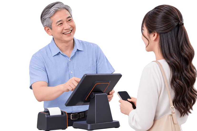 Nhân viên thu ngân tư vấn khách hàng